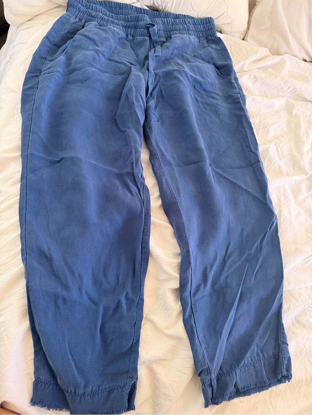 cloth & stone Cropped Drawstring Ankle Pants in Blue